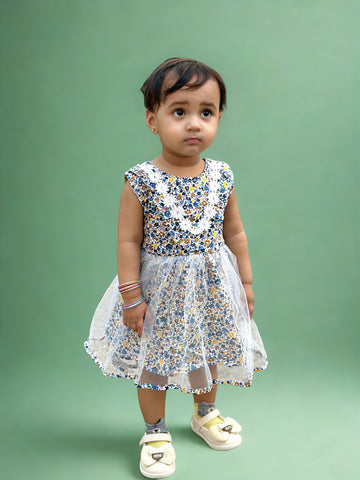Imported Blossom Breeze Floral Tulle Dress