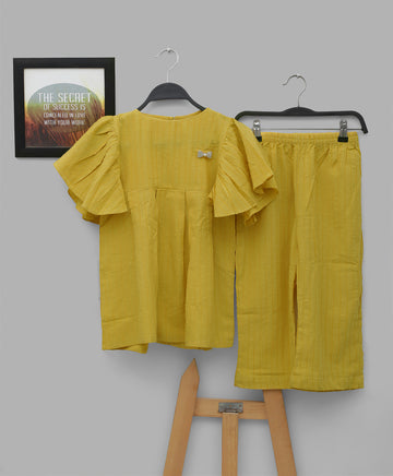 Mustard Yellow Baby Girl Cord Set