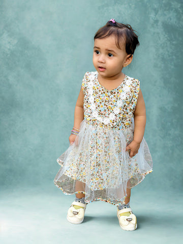 Imported Blossom Breeze Floral Tulle Dress