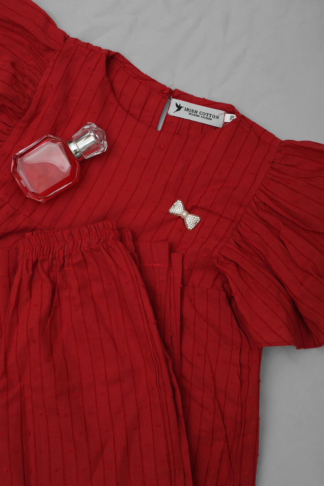 Maroon Baby Girl Cord Set